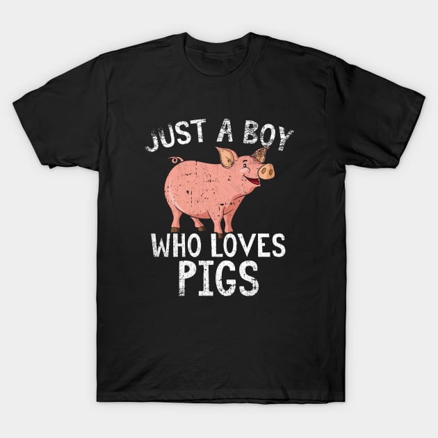 Just A Boy Who Loves Pigs T-Shirt by simonStufios
